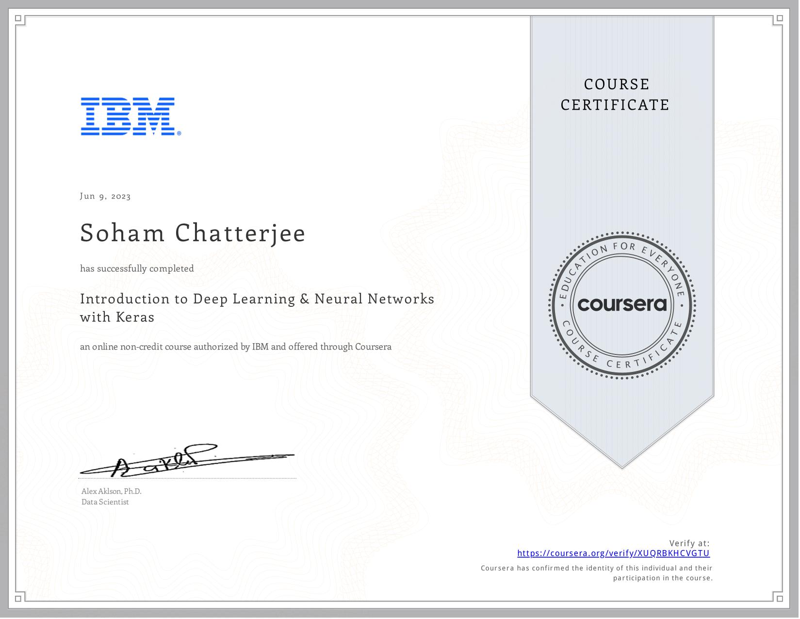 IBM Introduction to Deep Learning and Neural Networks (Keras)